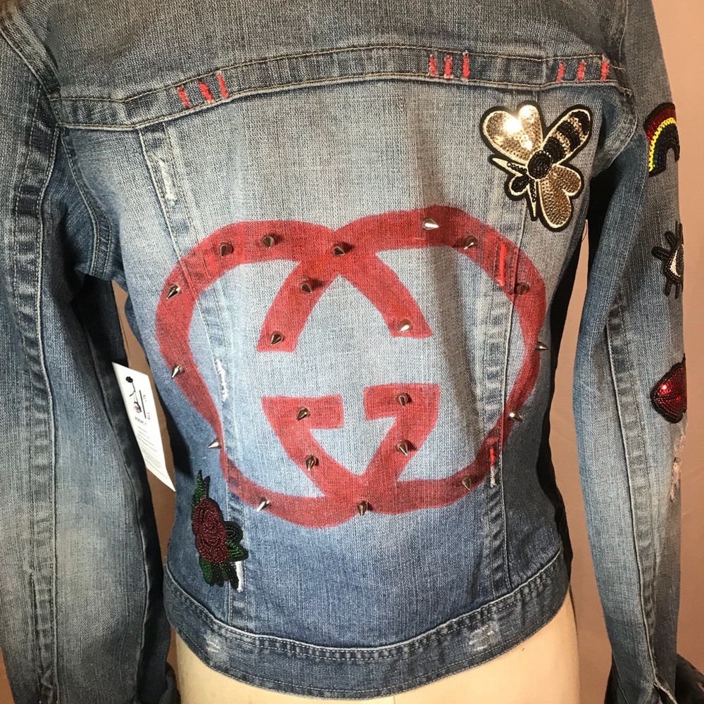 ALL EYES ON ME SEQUIN PATCH DENIM JACKET